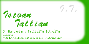 istvan tallian business card